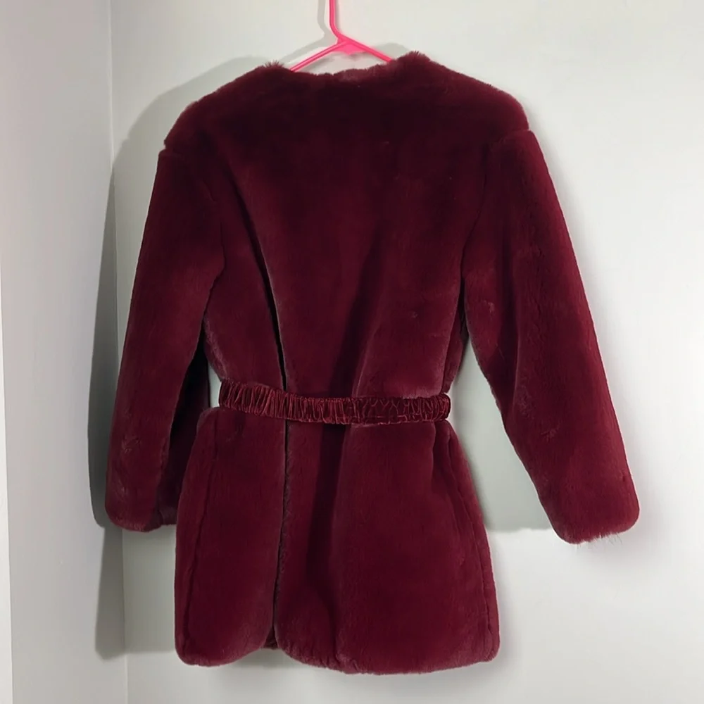 Monnalisa faux fur burgundy coat